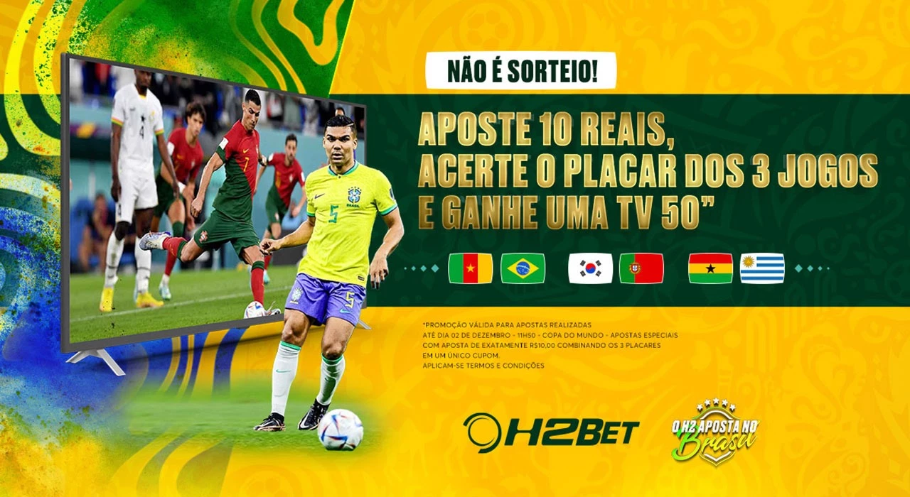 Não é sorteio! Acerte placar exato de 3 jogos e ganhe uma TV 50"