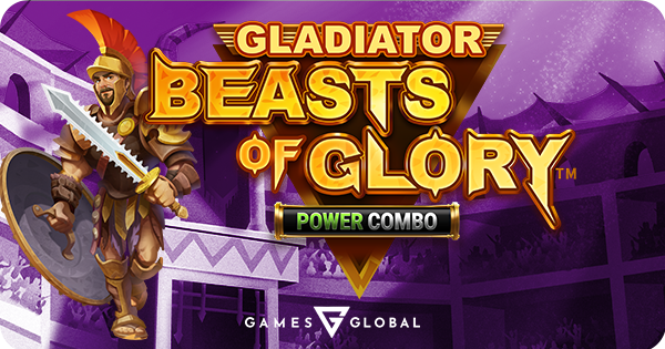 Jogo de slot Gladiator Beasts of Glory Power Combo da Games Global.