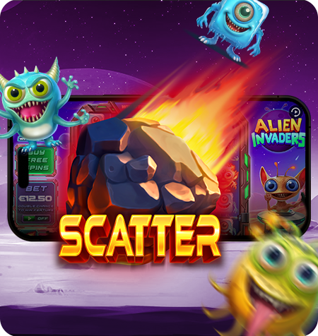 Símbolo Scatter do jogo Alien Invaders.