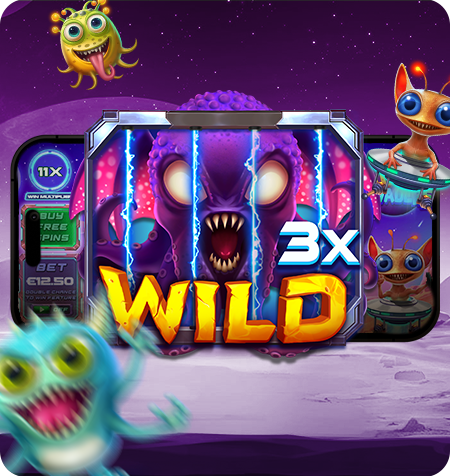 Símbolo Wild do jogo Alien Invaders.