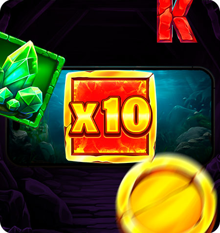 Símbolo Multiplicador Wild do jogo Gems, Bombs & Gold.