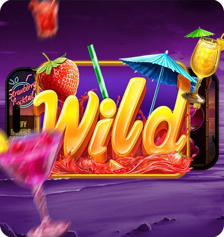 Símbolo Wild do jogo Strawberry Cocktail.