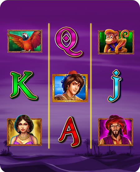 Símbolos do jogo 3 Genie Wishes.