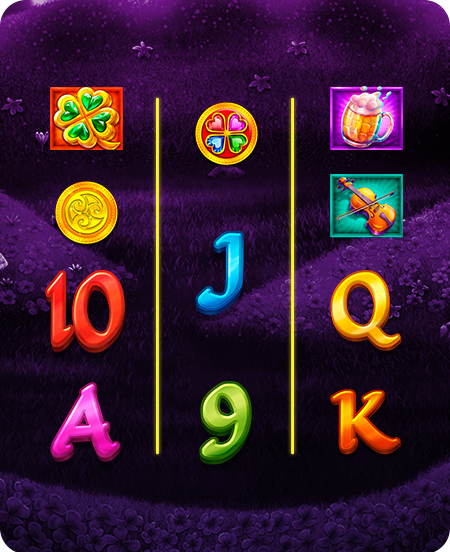 Símbolos do jogo 3 Lucky Rainbows Action Boost SpinUP.