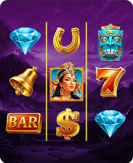 Símbolos do jogo Aztec Inferno: Gold Eruption.