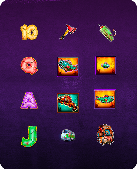 Símbolos do jogo Big Bass Halloween 3.