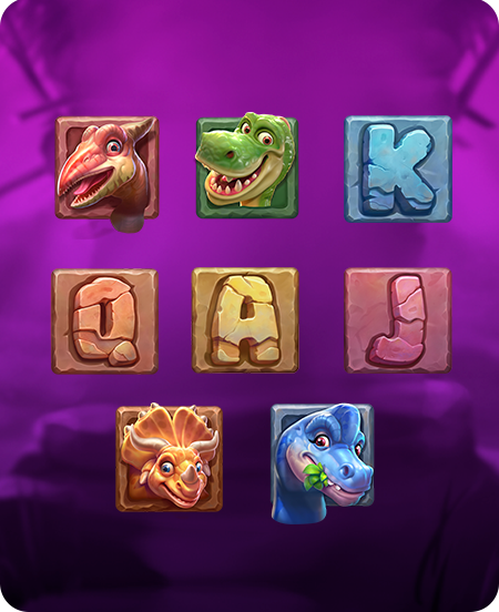 Símbolos do jogo Dino Drop