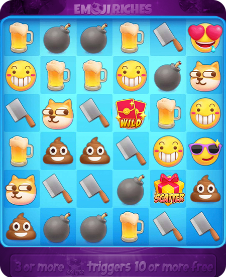 Símbolos do jogo Emoji Riches.