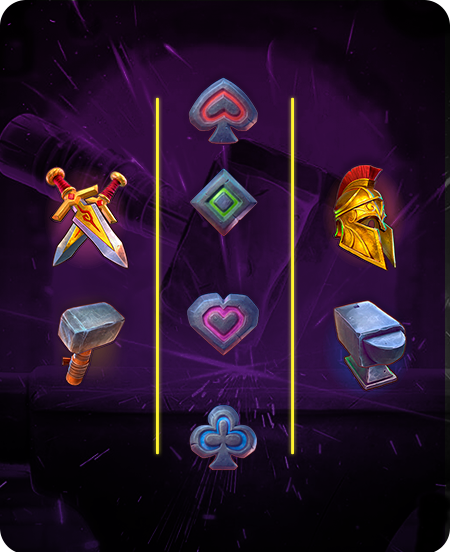 Símbolos do jogo Forge of Wealth.