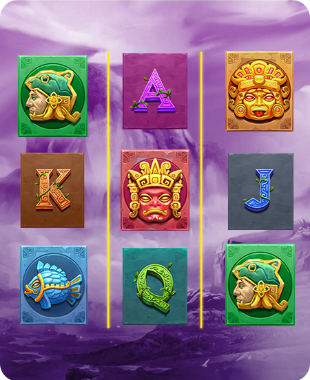 Símbolos do jogo Fortunes of Aztec.