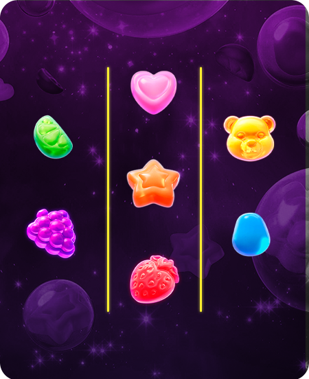 Símbolos do jogo Fruity Candy.