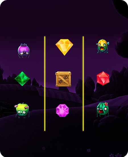 Símbolos do jogo Fruitzy Frenzy Feverenzy™ MultiChase™.