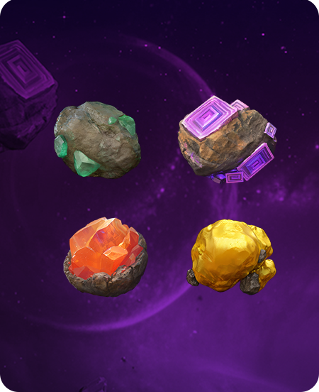 Símbolos do jogo Galaxy Miner