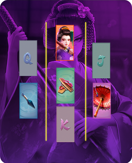 Símbolos do jogo Geisha's Revenge.