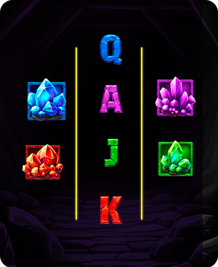 Símbolos Especiais do jogo Gems, Bombs & Gold.