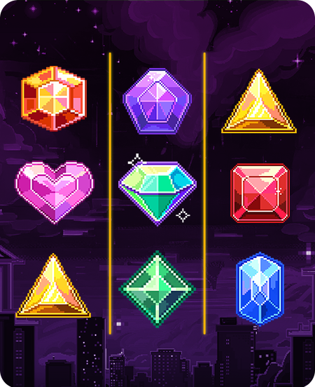 Símbolos do jogo Giga Match Gems.