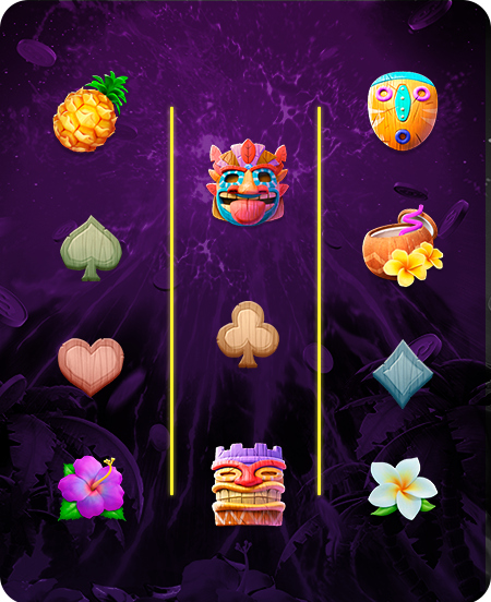 Símbolos do jogo Hawaiian Tiki.