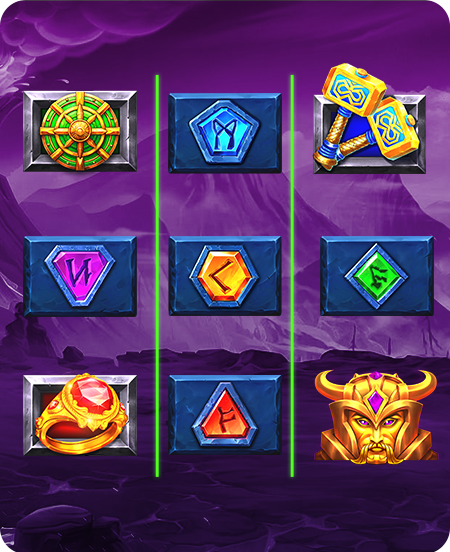 Símbolos do jogo Loki's Riches.