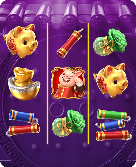 Símbolos do jogo Piggy Gold.