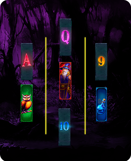 Símbolos do jogo Power of Merlin Megaways.