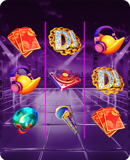 Símbolos do jogo Rico DJ.