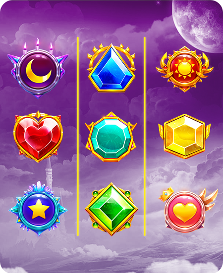 Símbolos do jogo Starlight Princess.