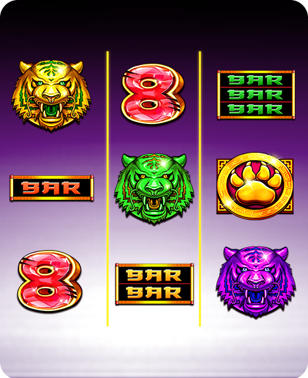 Símbolos do jogo Triple Tigers.