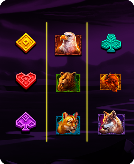 Símbolos do jogo Wild Bison Charge.