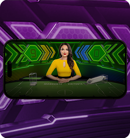 Tela do Jogo de cassino ao vivo Super Trunfo (Football Blitz Top Card).
